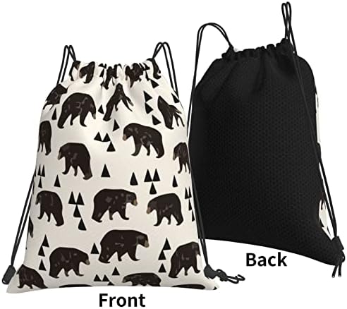 Чанта от съвсем малък Битник-Bear-Woodland Gym Bag Sackpack Спортна Раница За Мъже, Жени, Момичета
