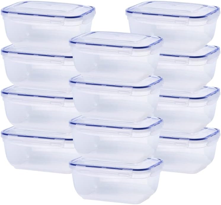 Херметически контейнер за съхранение на храна Superio, (12 пакети) 4,2 Кв., Херметически Запечатани контейнери за готвене правоъгълна