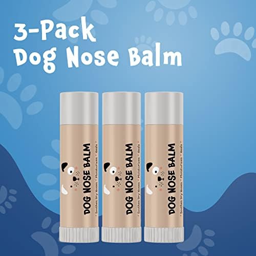 [3 опаковки] Балсам за носа на кучето за успокоение облекчаване на сухота и дразнене – Балсам за зурли за кучета Осигурява сезонна защита