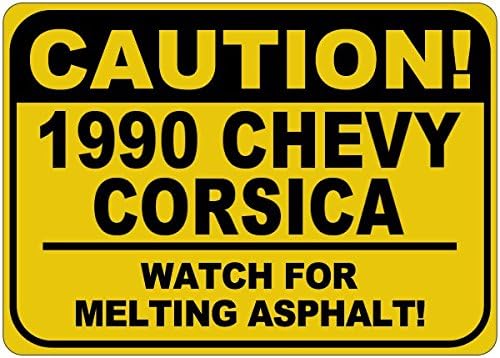 Знак Внимание, топене на асфалт 1990 90 CHEVY CORSICA - 12 x 18 инча