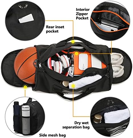 Спортна чанта TUGUAN за мъже и жени с Мокра джоб и отделение за обувки, Пътна Спортна чанта, Мъжка Спортна Чанта за Баскетбол, Футбол, Спортна