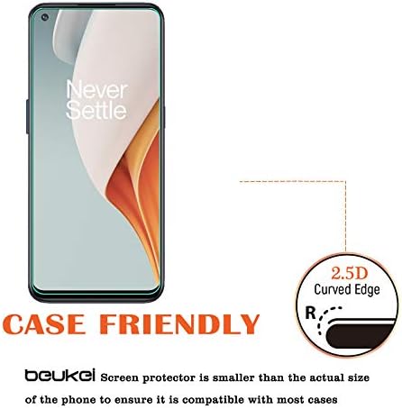 Защитно фолио beukei (3 опаковки), съвместима със защитно фолио OnePlus Nord в n100, закалено стъкло, 6,52 инча, твърдост 9H,