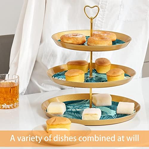 3-Ярусная Поставка за сервиране на Десерт, Златна Титуляр във формата на дърво-Кулата за Кексчета за печене, Натурални