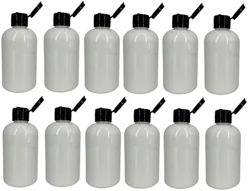 4 грама бели Бостонских пластмасови бутилки - 12 опаковки на Празни бутилки за еднократна употреба - Не съдържат BPA - Етерично