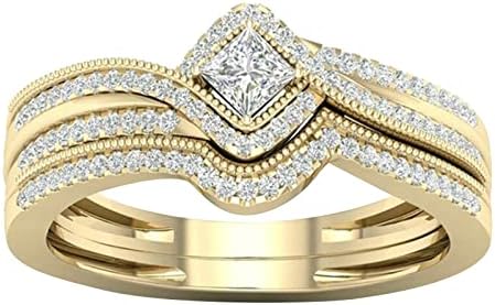 Комплект пръстени Женски пръстен за приятелката си Бижута с инкрустация от микроцирконов Подарък пръстен пръстен за ръце