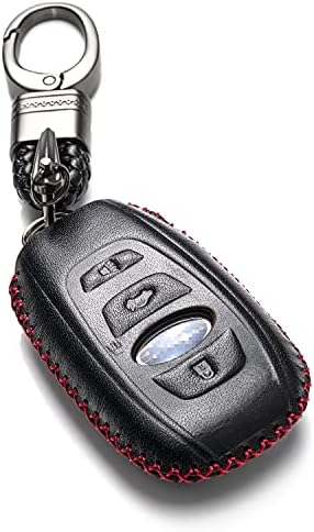 Vitodeco Кожен калъф-ключодържател с дистанционно управление без ключ с веригата за ключове, Съвместим с Subaru Forester,