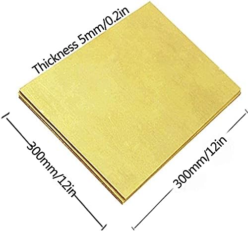Латунная плоча ACCDUER от чисто меден лист фолио от месинг 5 мм, 300 мм х 300 мм, Рязане на месинг лист най-високо качество