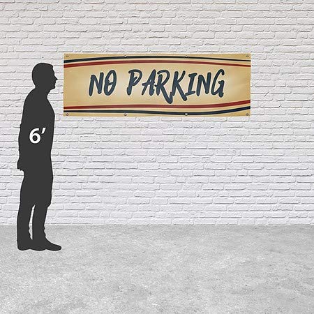 CGSignLab | Сверхпрочный Уличен банер винил Паркиране не - Ленти носталгия | 6 'x2'