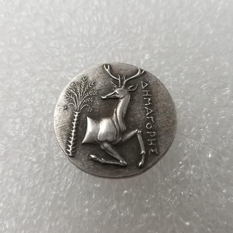 Старинните Занаяти Гръцка Монета С Медна Сребърно Покритие Состаренный Сребърен Долар Сребърен Кръг 450
