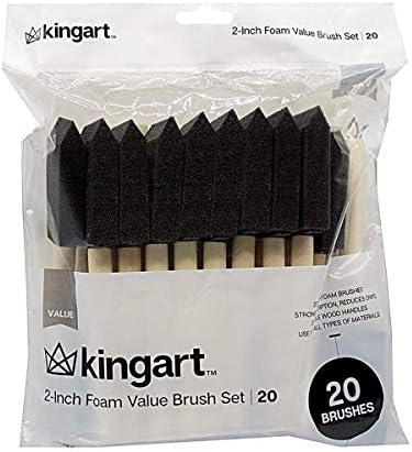 KINGART 242-20 Комплект от 2-инчов порест каучук четки, Един размер, Черен (в опаковка 20 броя)