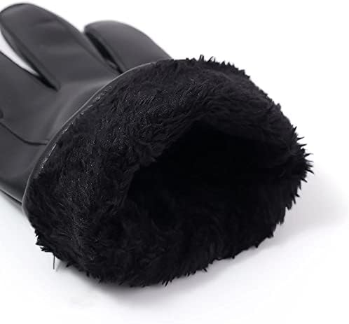 LEIGE Мъжки Ръкавици Зимни Ръкавици Плюшени Топли Със Сензорен екран Ветроупорен За Шофиране Мъжки Есенно-Зимни Кожени