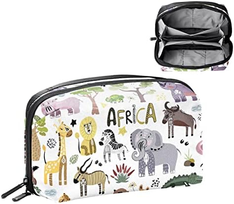 Органайзер за електроника, С Шарени Сладки Африкански Животни, Малък Пътен Кабелен Органайзер, Чанта за Носене, Компактни Технически