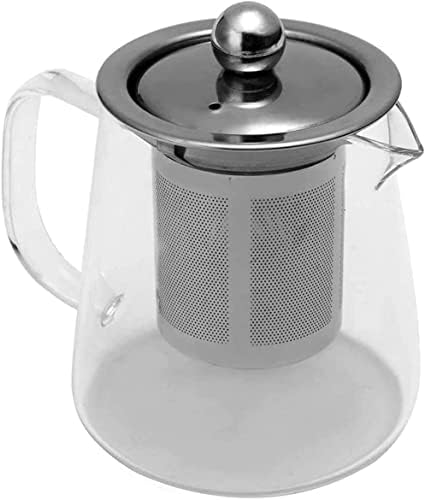 Чайник Чайника 550 мл Стъклен Чайник от Неръждаема Стомана с филтър за накисване Могат да се Отопляват с помощта на индукционна печка чайникът