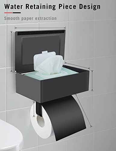 Държач за тоалетна хартия Wizsofer с рафт, място за съхранение и Диспенсером за смываемых салфетки, Скриване на Кърпи - Неръждаема стомана,