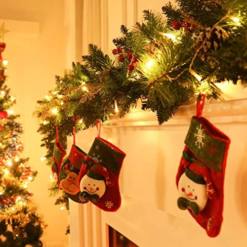 Joyhalo 9ft Коледна Гирлянда за Украса Мантия Осветена Коледна Елха Оформяне Гирлянди Продажба На Батерии Празничен Декор На