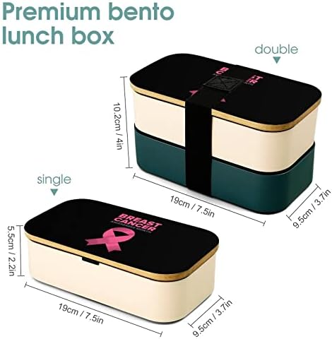 Месец на информираността за рака на гърдата Двупластова Кутия за обяд Bento с Набор от ястия Штабелируемый Контейнер за