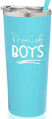 SassyCups Чаша за майките на момчета | Пътна чаша от Неръждаема стомана с вакуумна изолация и соломинкой За рождения Ден на мама | Чаша