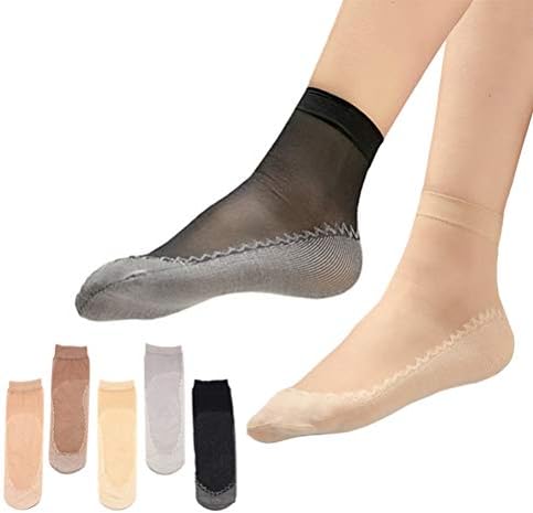 Дамски чорапи GALPADA, 20 чифта чорапи до глезена, Къси Чорапи, Памучни Нескользящие чорапи с висока еластичност (черен и телесен