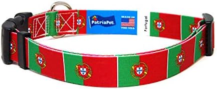 Нашийник за кучета Португалия | Флаг на Португалия | Быстросъемная обтегач | Произведено в Ню Джърси, САЩ | за много малки кучета