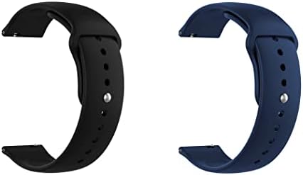 Быстросъемный каишка за часовник ONE ECHELON, съвместим с Мото Watch, 100 Силикон каишка за часовник с ключалка на бутона, опаковка от 2 броя (черен и син)