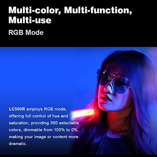 Led лампа Godox LC500R RGB, с възможност за регулиране на 2500 К-8500К, полноцветность на 360 °, 14 светлинни ефекти FX, точността на цветовете