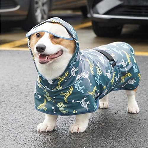 Дъждобран за кучета с качулка за Малки Кучета, Средни кучета, Luccalily Непромокаем Дъждобран за Кучета от Светоотражающей Ивица Регулируем Колан на Корема Леко Пончо