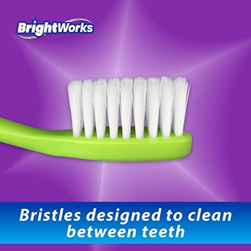 Ръчна четка за зъби BrightWorks Dazzling Почистване с мека четка, предназначена за почистване на интервалите между зъбите (опаковка