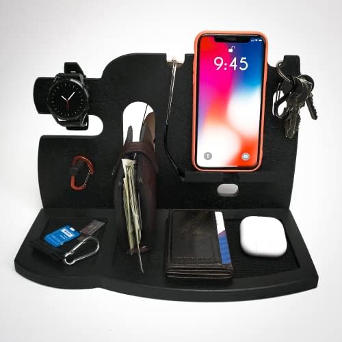 Зарядно устройство за телефон WoodPrint Wood - Организатор на масата - Държач за ключове - Поставка за чантата - Органайзер за