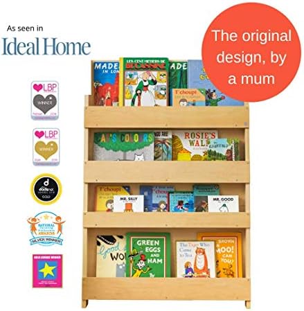 Лавица за книги за деца Tidy Books (възраст 0-10) Монтиране на шкафове за детска стая, естествено дърво, лавица за книги