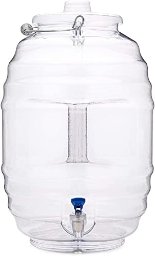 Кана за 5 литра с чучур -Мексикански Vitrolero Tapadera Aguas Frescas-Диспенсер за напитки с вода и Сок - Прозрачен контейнер