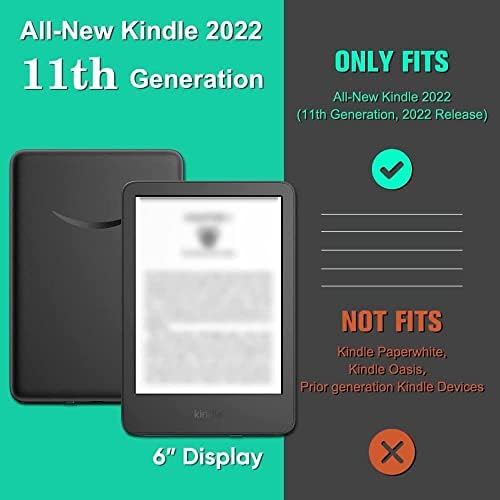 Калъф подходящ за 6 Kindle (11-то поколение на издаване 2022 година), ултра-тънък и лек интелигентни защитни своята практика от изкуствена