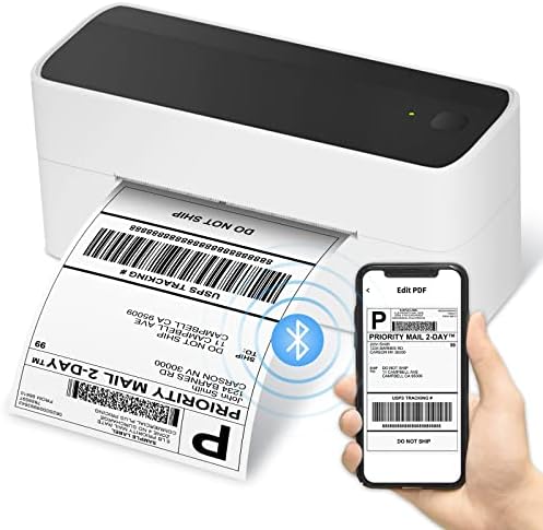 Memoqueen Bluetooth Термопринтер на етикети, Безжичен Принтер за етикети 4x6 за доставка на пратки, пощенски пратки за Малкия