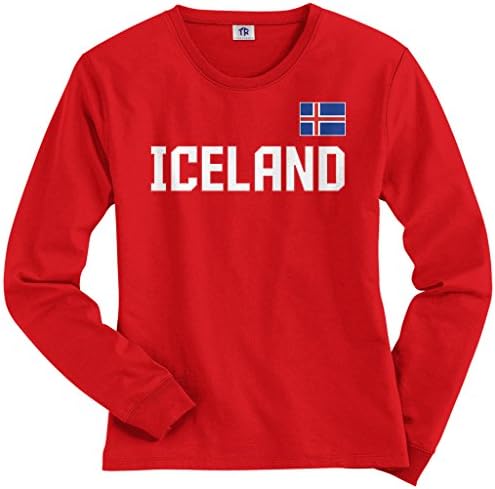Дамска тениска с дълъг ръкав Threadrock Националната гордост на Исландия