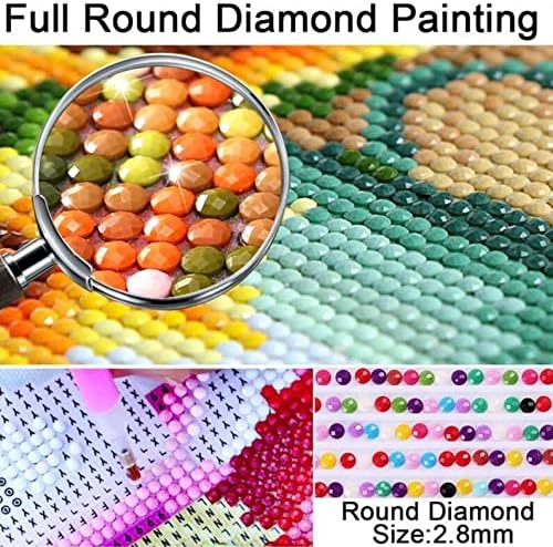 ACOGUT САМ 5D Комплекти за диамант живопис за възрастни и деца, Пълни Кръгли комплекти за диамантения на изкуството с пълна дрелью