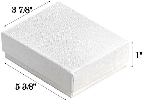 888 Дисплей USA® 25 Бели Памучни Кутии С Swirls, Подарък Дисплей за Колиета И Гривни