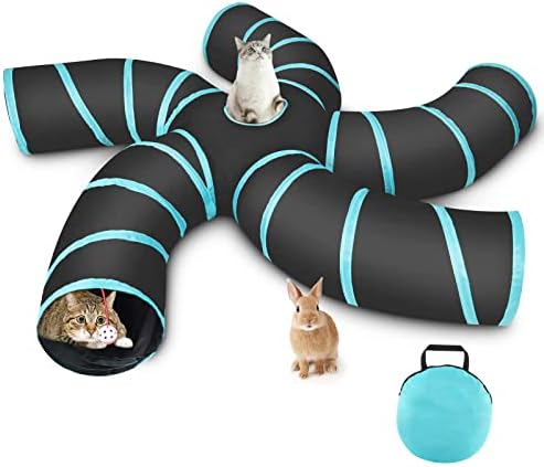 NARCNTON Cat Tunnel Закрит Тристранен Тунел Сгъваема Играчка За котки Four Seasons Може да Бъде стабилна и устойчива на надраскване и Вграден