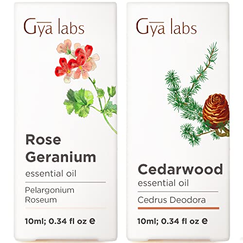 Етерично масло от розов здравец и кедрово дърво - Набор от Gya Labs Pesk Away за защита на вашия домашен любимец и на Съдружници -
