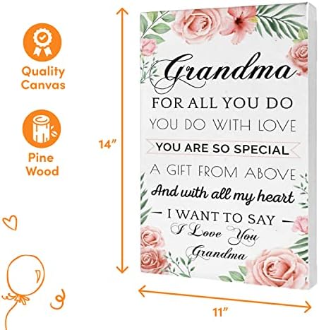 Лесни есенни идеи за подаръци за баби или Коледни подаръци - Висящ стенен подарък на платното за баба - Стихотворный знак за