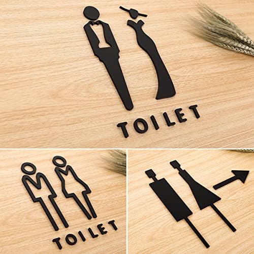 Gift_Source Модерни Дамски Стикери за тоалетната със самозалепваща се основа от Черен Акрил, Дамски Табелка за Тоалетна,