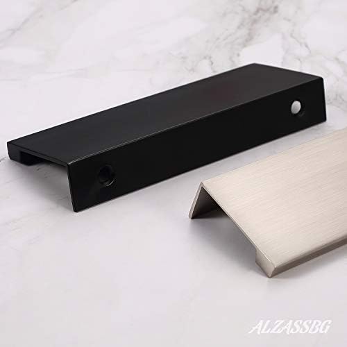 Alzassbg 10 X Матово-черни чекмеджета за шкафчета, 3-3 / 4 инча (96 мм) Центрове дупки Дръжки на гардероба Кухненско Обзавеждане Пръст