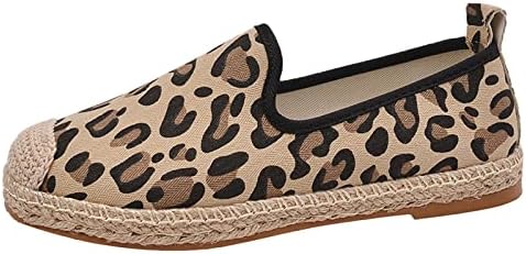 Модела обувки на плоска подметка за жени, Дамски обувки, Модерни рибарски обувки с леопардовым принтом на равна подметка,