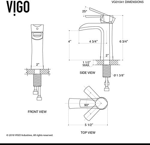 Смесител за Баня VIGO Paloma 6,75 инча H с един Отвор, с една Дръжка, с Един Дупка, Матово-Черен - Смесител За мивка в Банята