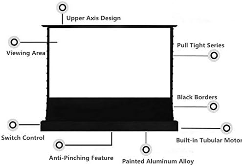 WSSBK 4 ДО 16:9 Електрически Мотор Външен Проектор, Прожекционен Екран Черно Crystal ALR Екран за проектор с дълъг ход (Размер: 106 см)