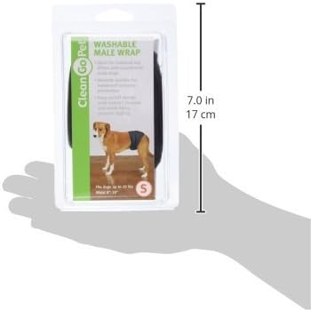 Моющаяся мъжки Обвивка Clean Go Пет — за Многократна употреба на Опаковки за кучета-мъжки кучета, Страдащи от Инконтиненция - Малки, Черни