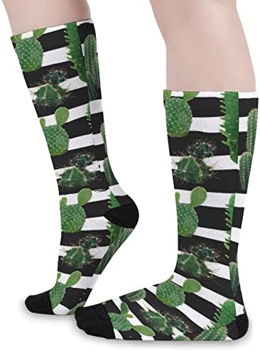 Високи Чорапи с Растения, Кактуси, Забавни Топли Чорапи-Тръбичка на Върха на Подбедрицата, Чорапи в тон по Цвят за Мъже И Жени