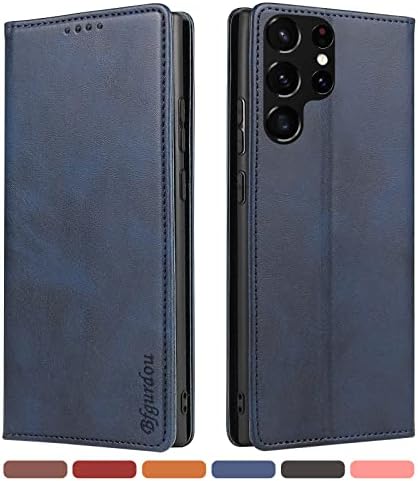Калъф Bfgurdou за Galaxy S22 Ultra, една Чанта-портфейл от изкуствена кожа [RFID lock] с Отделения за карти, Панти калъф, Магнитна Защитно
