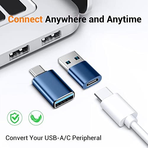 [4 опаковки] USB Адаптер C до USB, 【2 * USB-C към USB A】 и 【2 * USB-A към USB-C】 Женски адаптер за високоскоростен достъп до данни