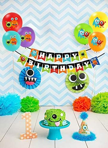 Kreatwow Monster Банер Честит Рожден Ден Monster Bash Аксесоари За Партита