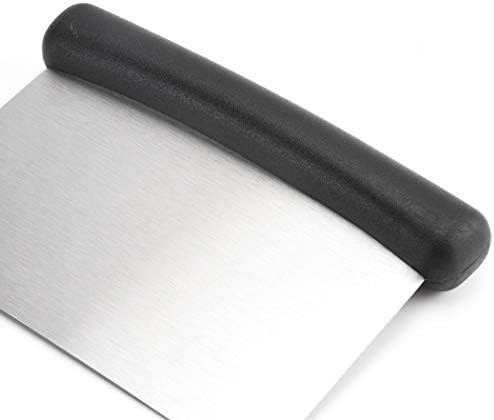 Многофункционален нож за брашно, пластмасова дръжка, стъргало от неръждаема стомана, стъргало за тест, инструмент за печене (размер: