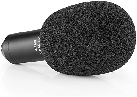 Пенопластовый Ветрозащитный поп-филтър Neewer Шарикового тип за конденсаторного микрофон, 2,36x1,57x2,75 инча / 6x4x7 см, черен